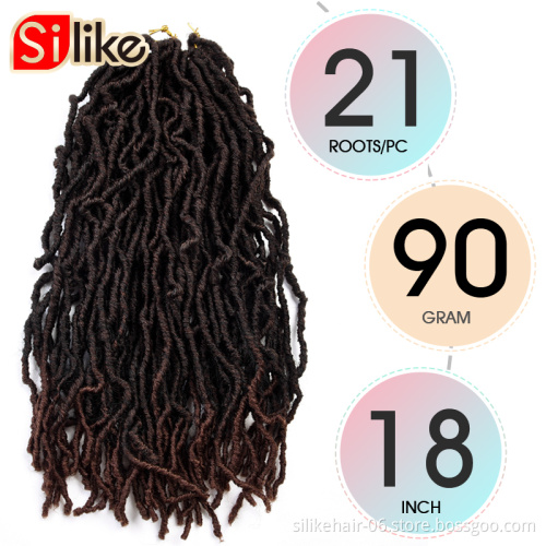 Nu Locs Crochet Hair water  Wavy Looped Goddess Crochet Faux Locs Crochet Hair Bobbi Boss Synthetic Crochet Braid Nu Locs 18"